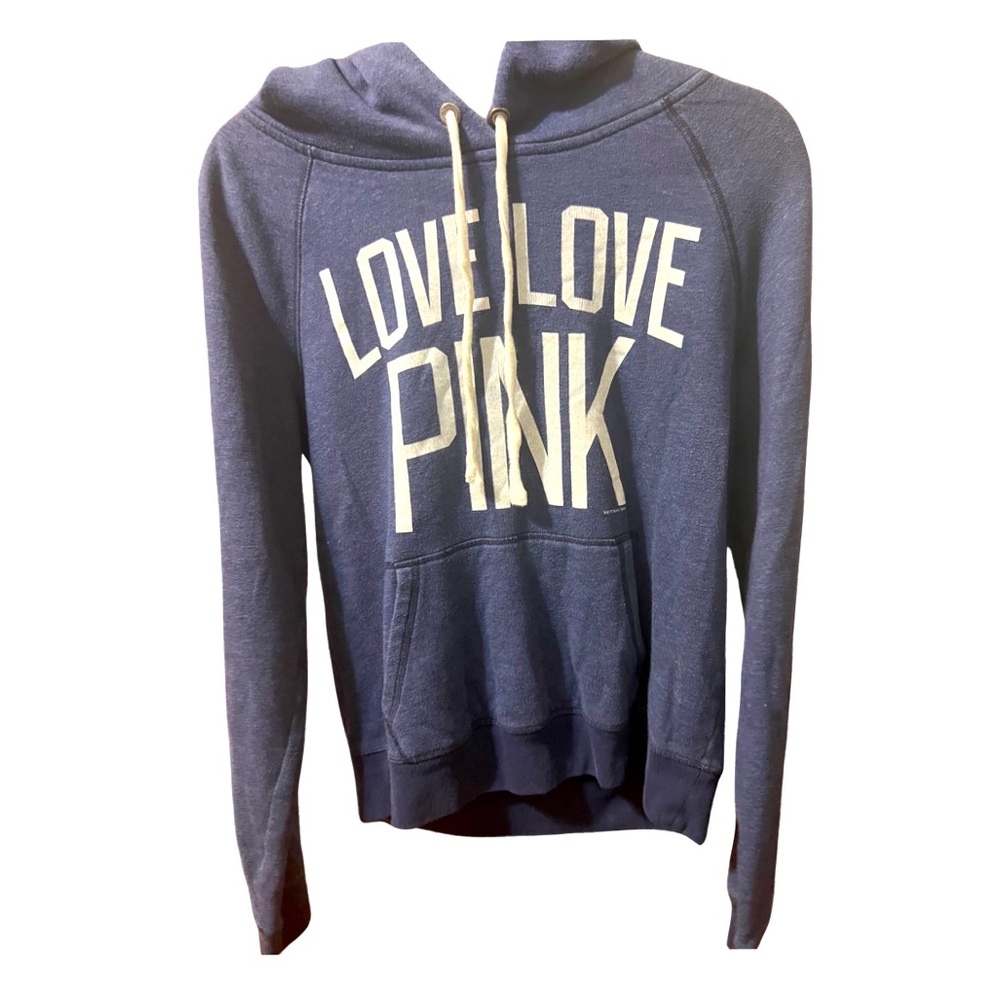 Victoria’s Secret Pink brand navy blue logo hoodie